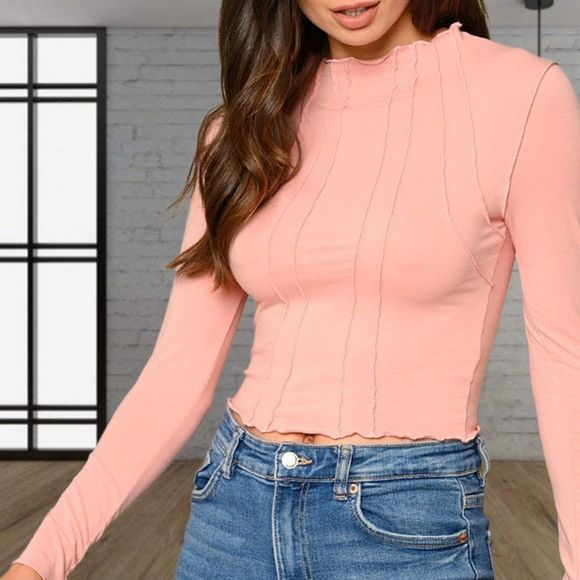 LONG SLEEVE FRONT DETAILED TOP - Picture 1 of 3
